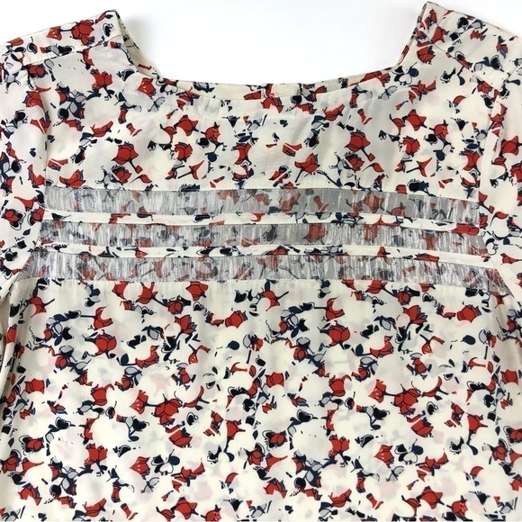 Marc Jacobs floral silk blouse 3/4 sleeve blouse Size 0 round neck - Picture 3 of 13
